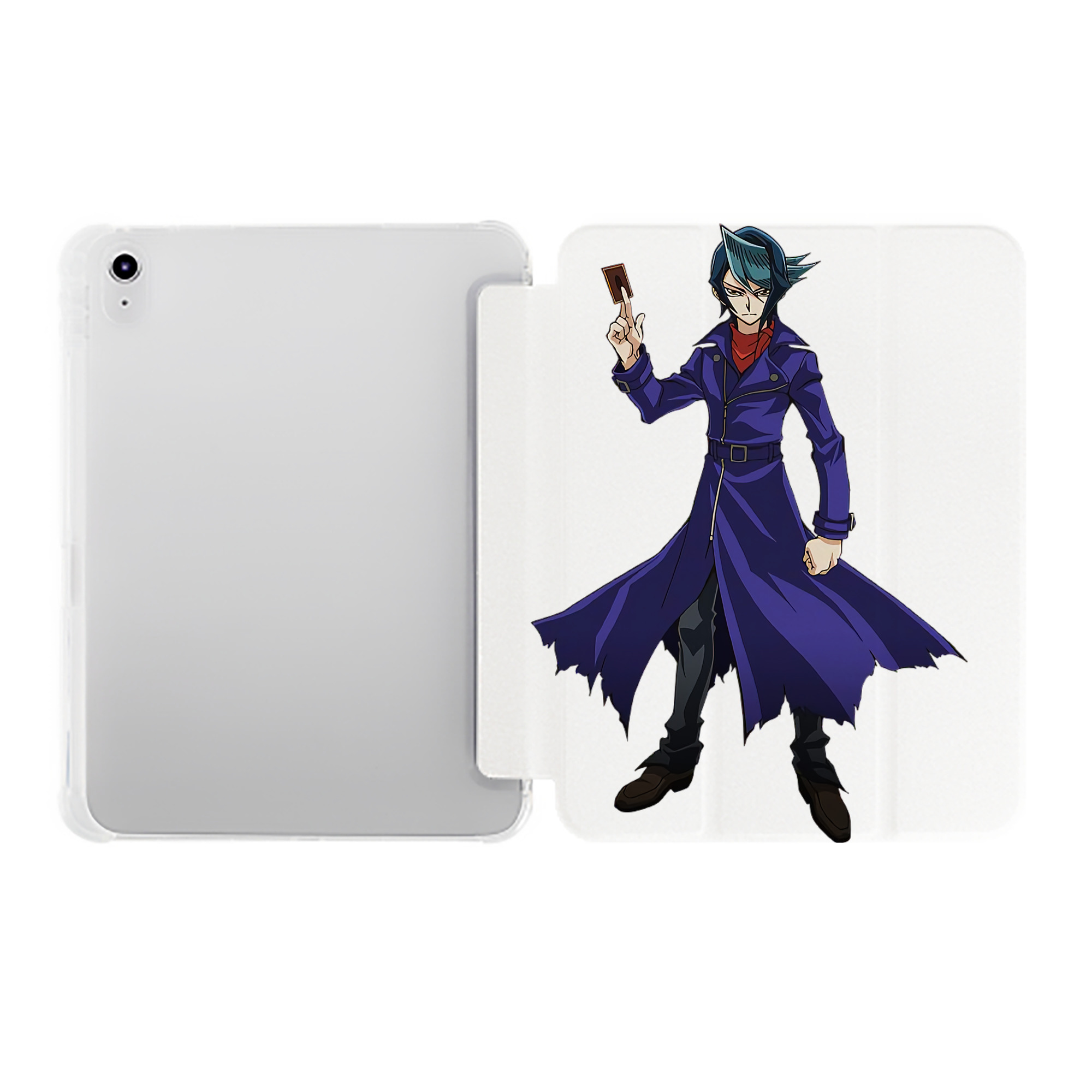 （画像用） 遊☆戯☆王 Yu-Gi-Oh! IPad ケース ペン収納付き 三つ折りスタンド PUレザー×シリコン 対応機種9.5/10.5/10.9インチ